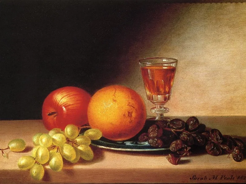 1800-Sarah Miriam Peale - Frutta e vino - 1822